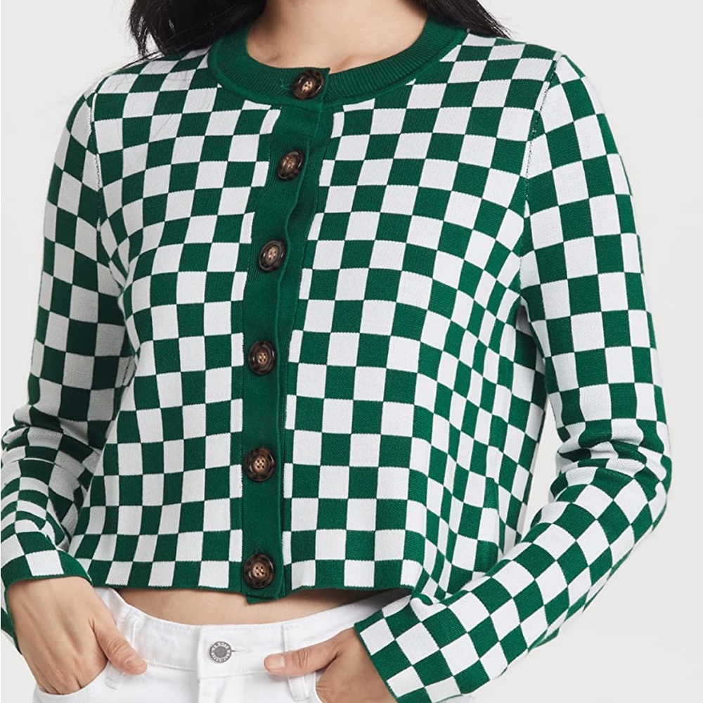KITRI Talulla Checker Knitted Cardigan